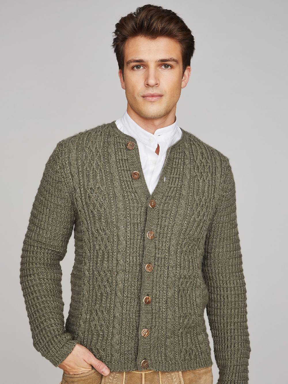 Limberry Olivgrüne Strickjacke - ANTON Rabatte dieses Monats