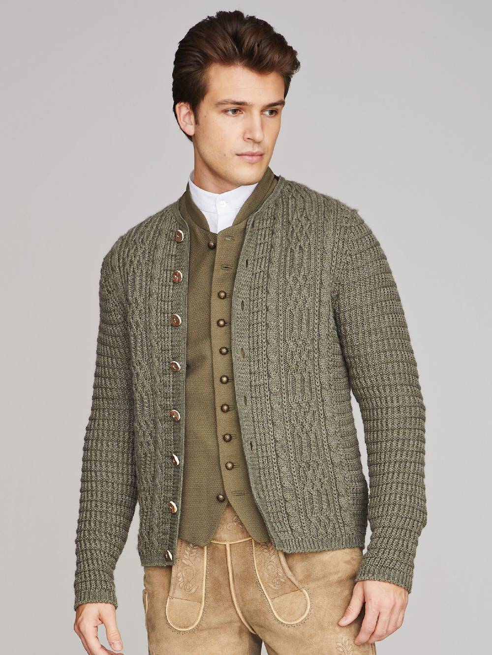 Limberry Olivgrüne Strickjacke - ANTON Rabatte dieses Monats