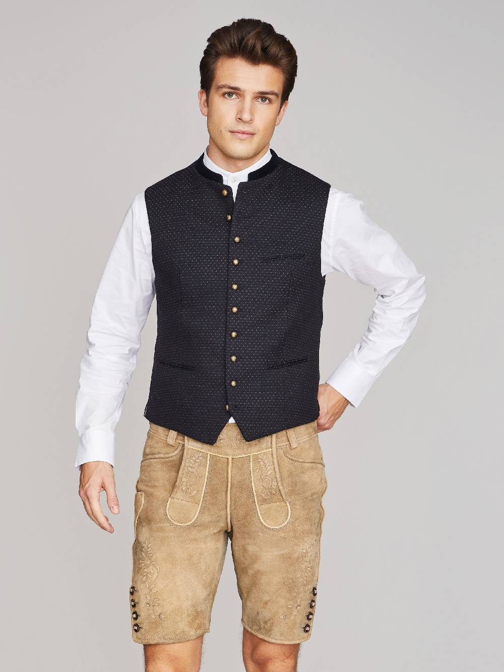 Limberry Schwarzblaue Trachtenweste - KONSTANTIN SCHWARZBLAU im Angebot