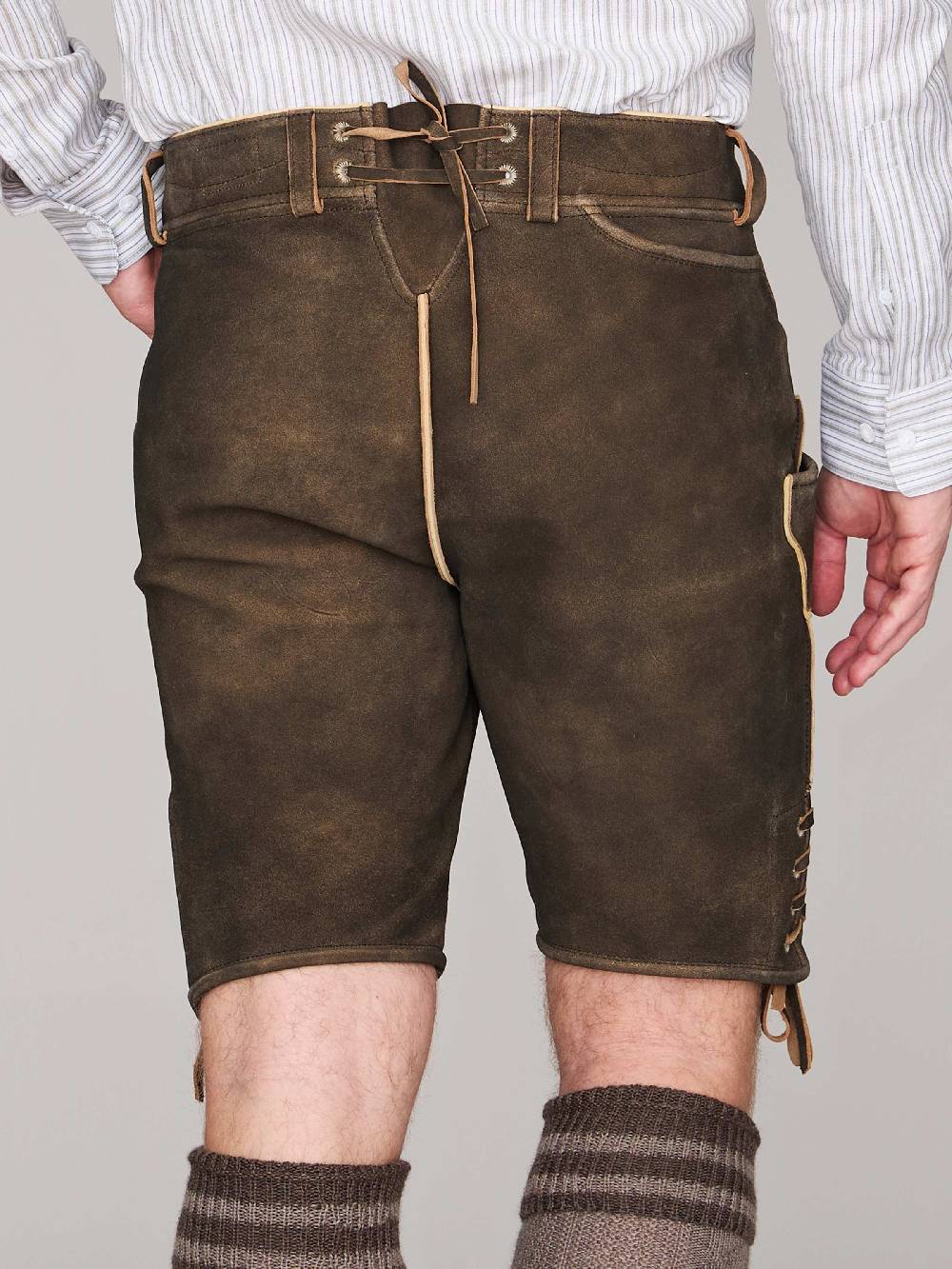 Limberry Dunkelbraune Lederhose - LEOPOLD BRAUN Flash Sale