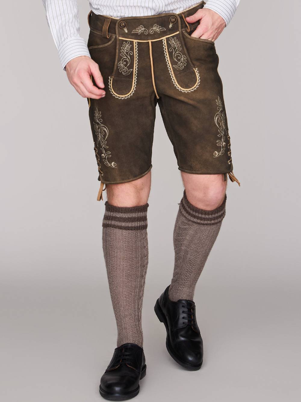 Limberry Dunkelbraune Lederhose - LEOPOLD BRAUN Flash Sale