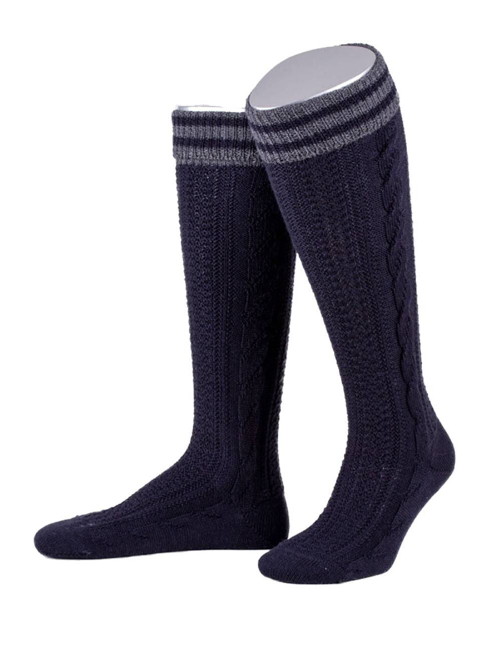 Limberry Dunkelblauer Trachten-Kniebundstrumpf - L8995R.0652 Zeitlich begrenztes Angebot