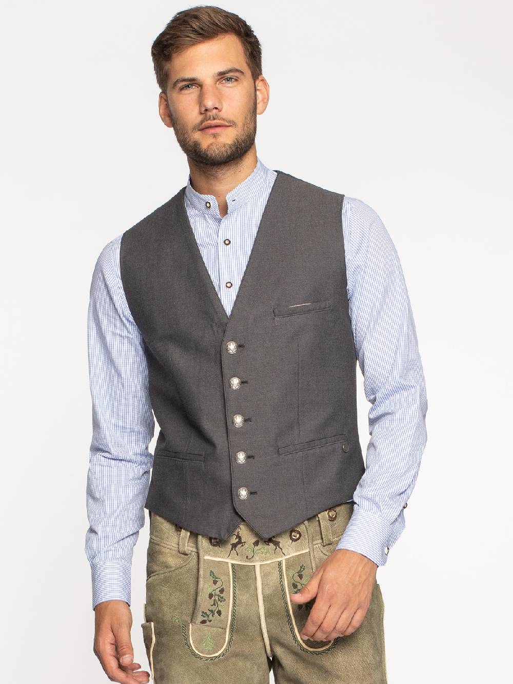 Limberry Trachtenweste in Grau - LOGAN SUMMER GREY Tägliche Deals