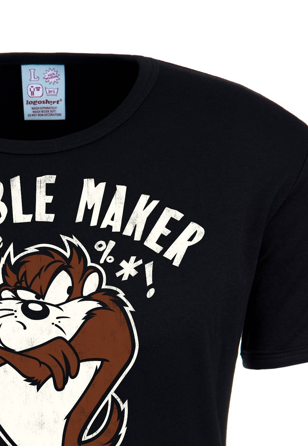 Logoshirt Looney Tunes - Taz - Tasmanischer Teufel - Trouble Maker - T-Shirt Print - Herren Begrenztes Angebot