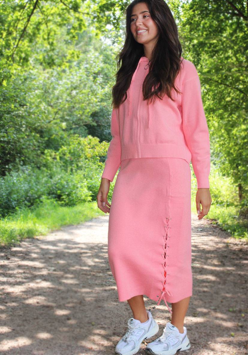 Miss Goodlife Skirt Knitted – peach Flash Sale