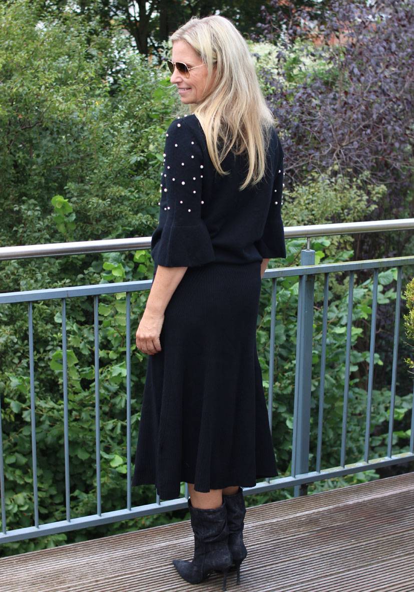 Miss Goodlife Skirt Knitted long – black Preisnachlass