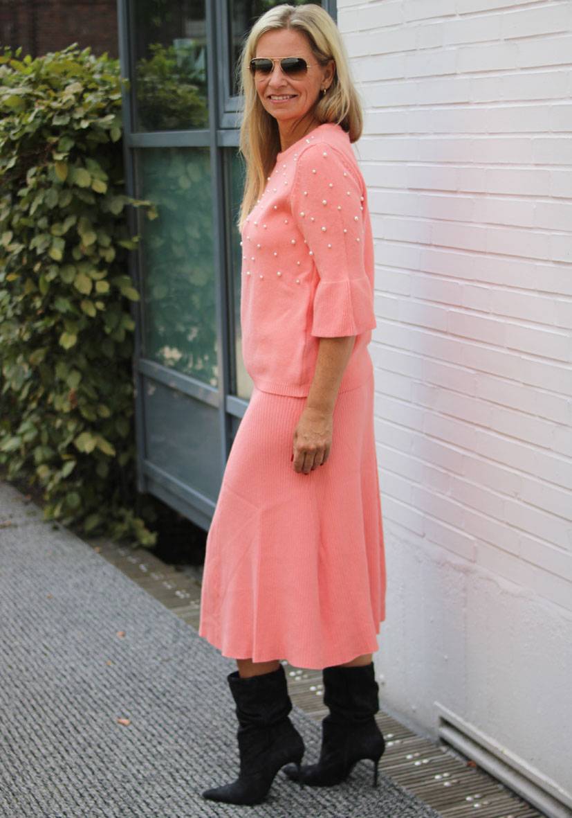 Miss Goodlife Skirt Knitted long – peach Cyber Monday