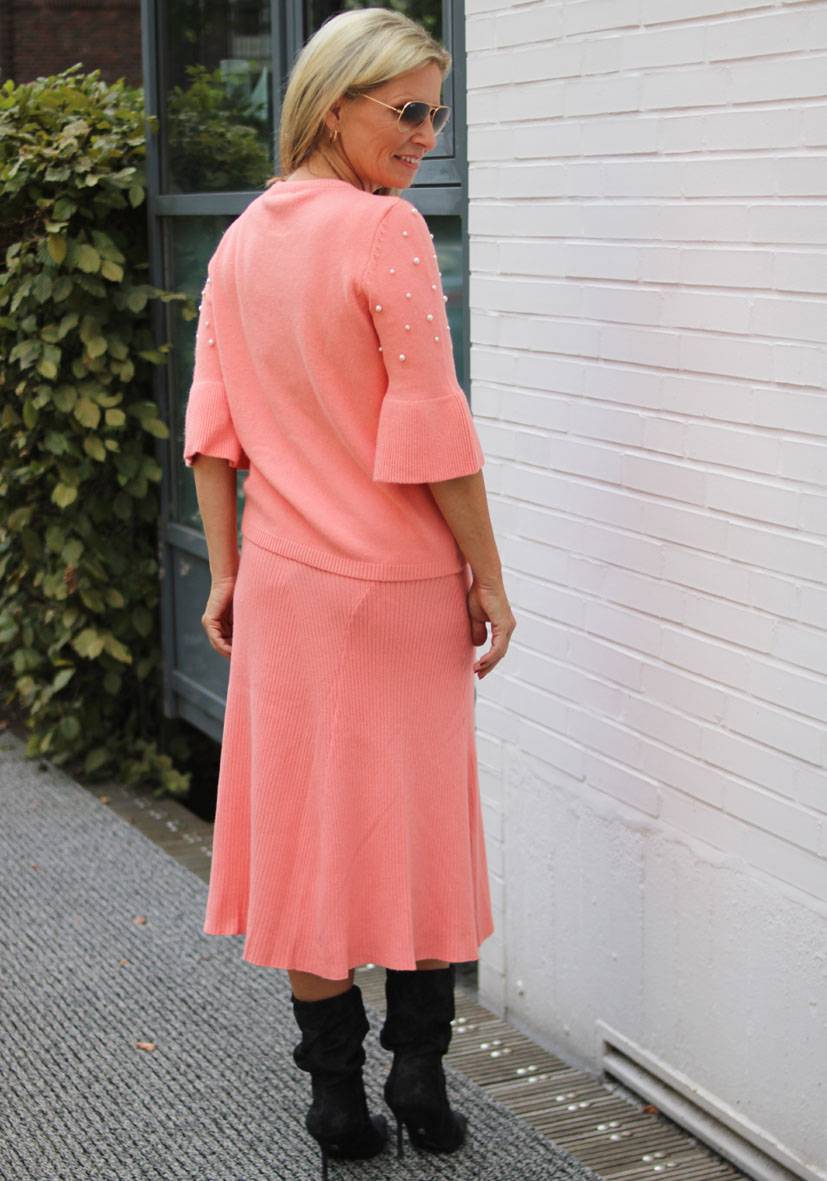 Miss Goodlife Skirt Knitted long – peach Cyber Monday