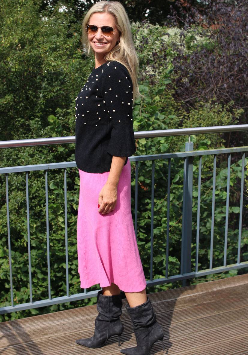 Miss Goodlife Skirt Knitted long – pink Weihnachtsangebot