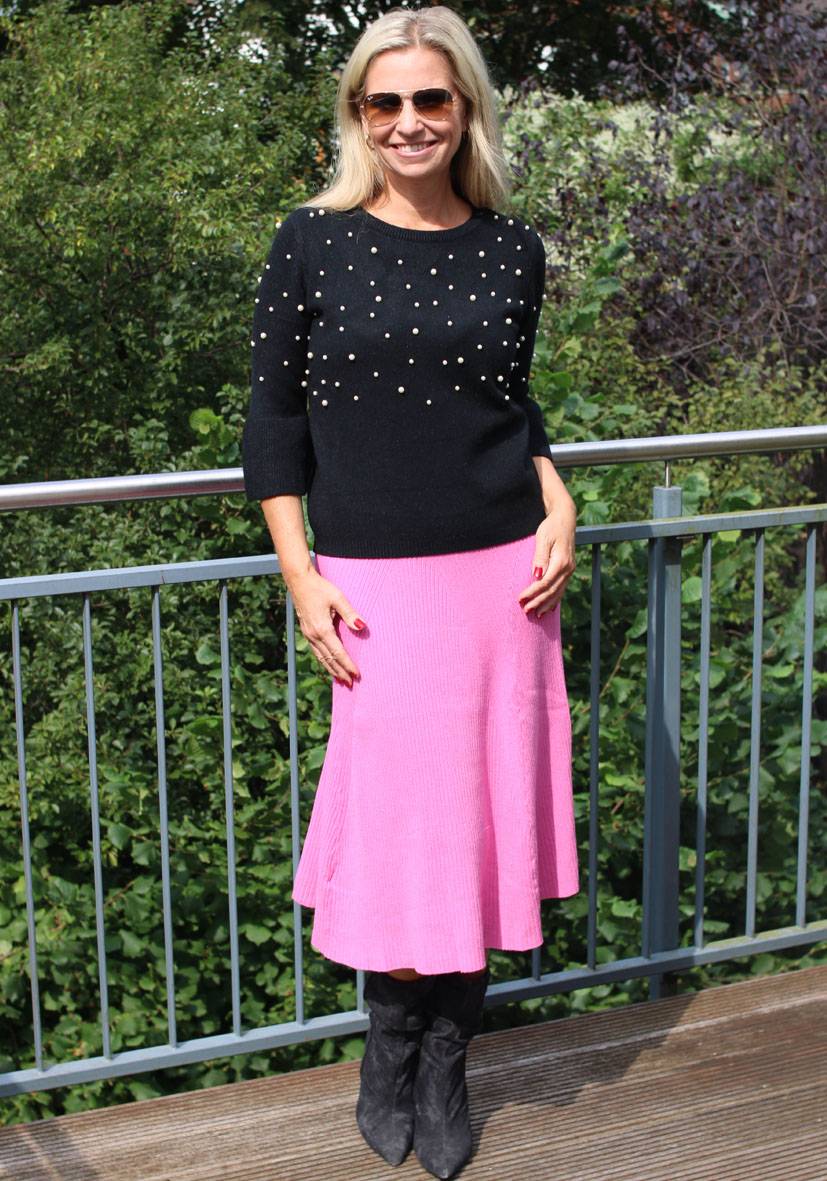 Miss Goodlife Skirt Knitted long – pink Weihnachtsangebot