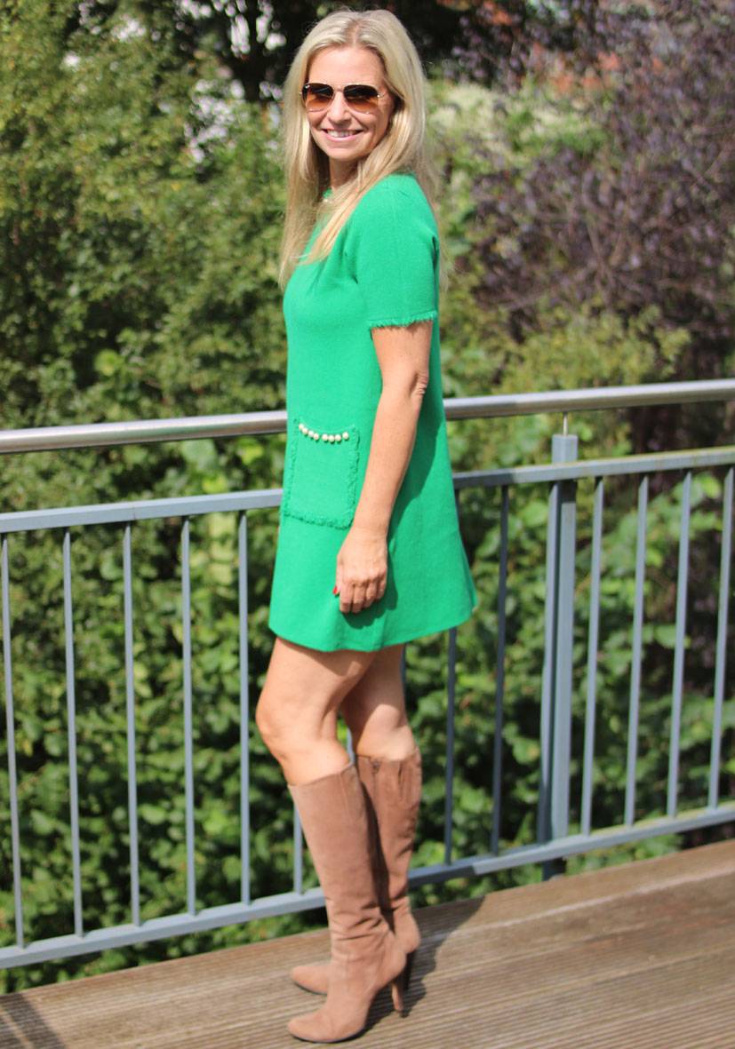 Miss Goodlife Dress Knitted short – green Begrenztes Angebot