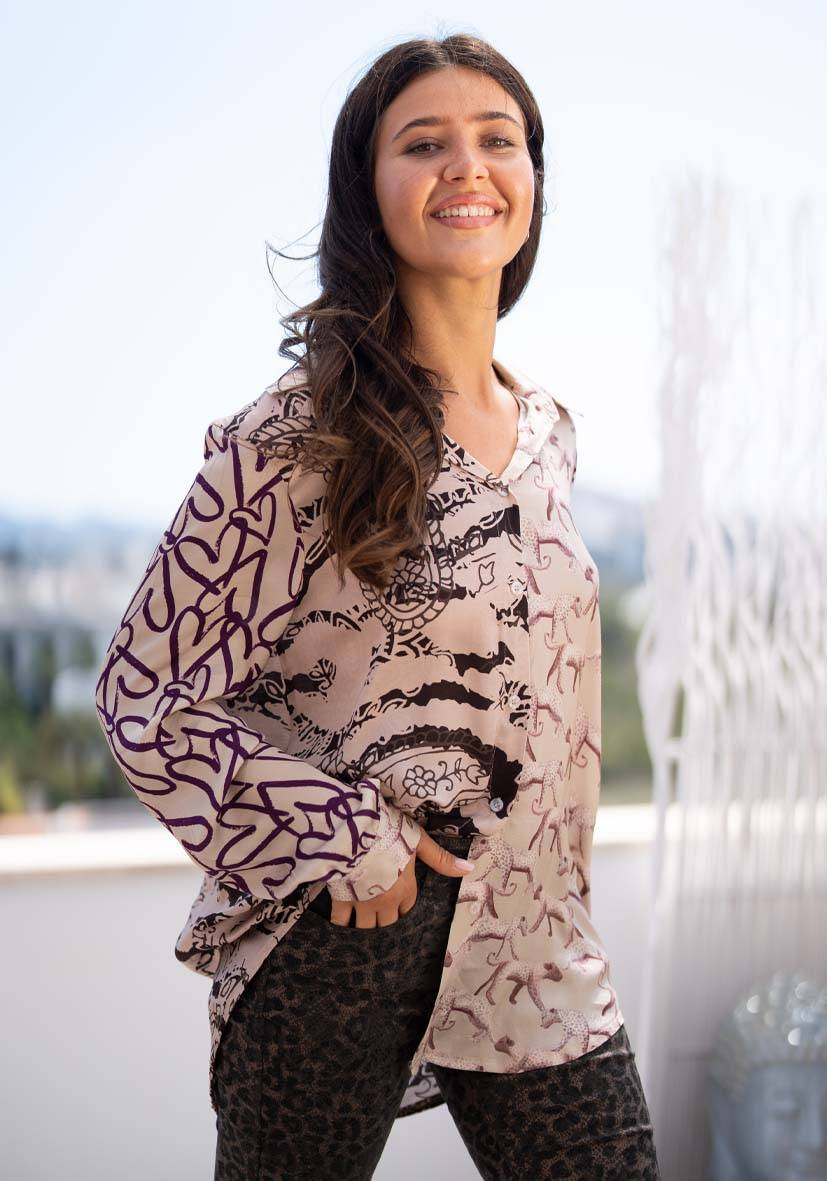 Miss Goodlife Blouse Zebra Hearts Muttertagsangebot