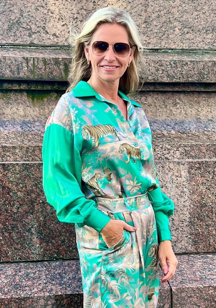 Miss Goodlife Blouse Tiger in the jungle – green Top Angebot