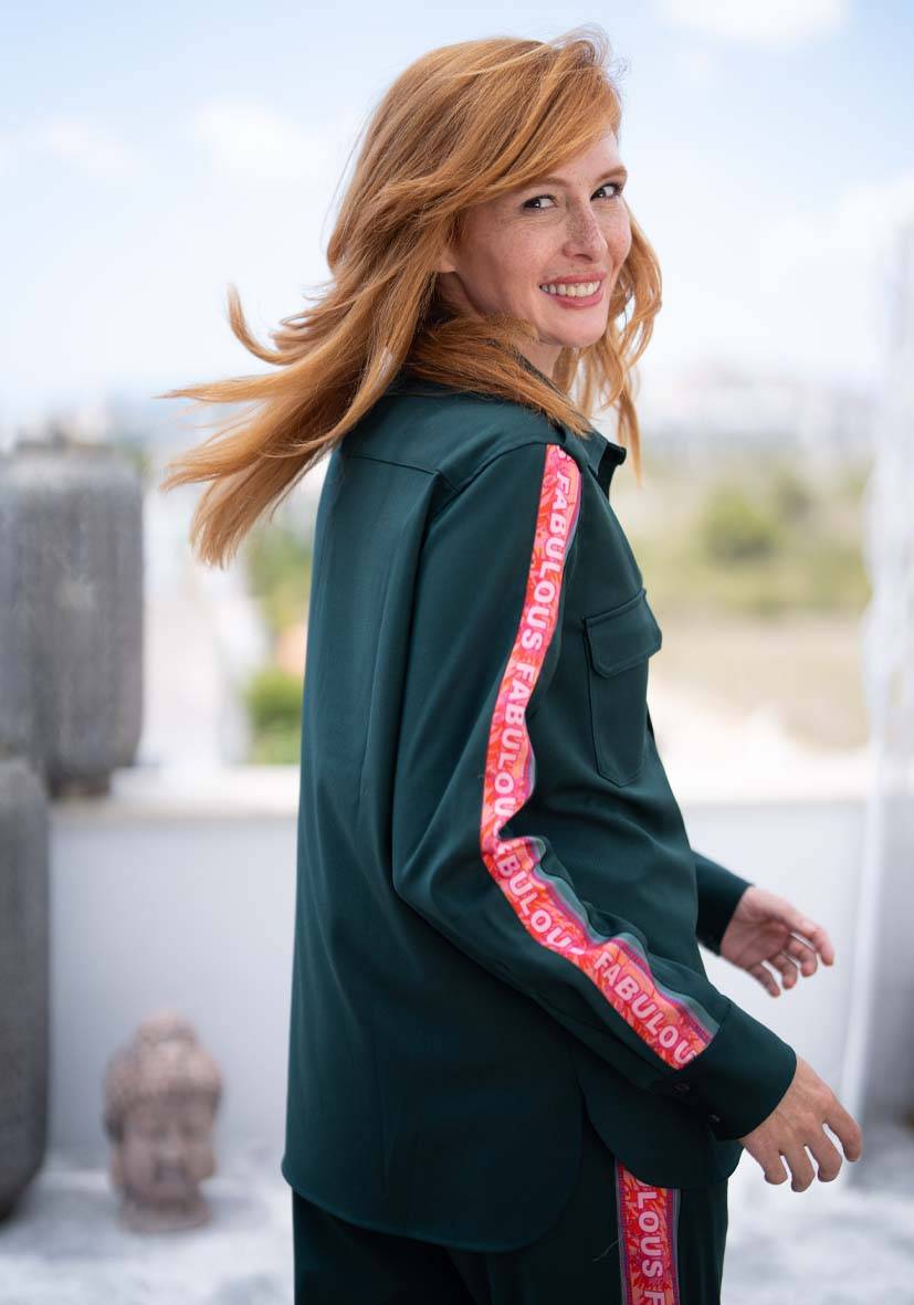 Miss Goodlife Bluse Border Love – green Tägliche Deals
