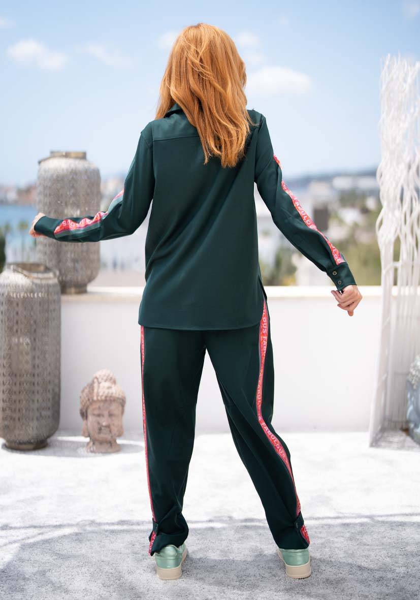 Miss Goodlife Bluse Border Love – green Tägliche Deals
