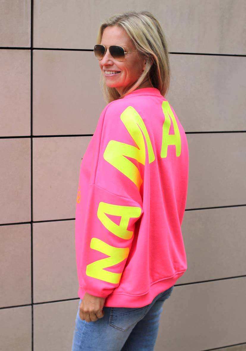 Miss Goodlife Roundneck Double Namasté Glitter – neonpink Clearance-Verkauf