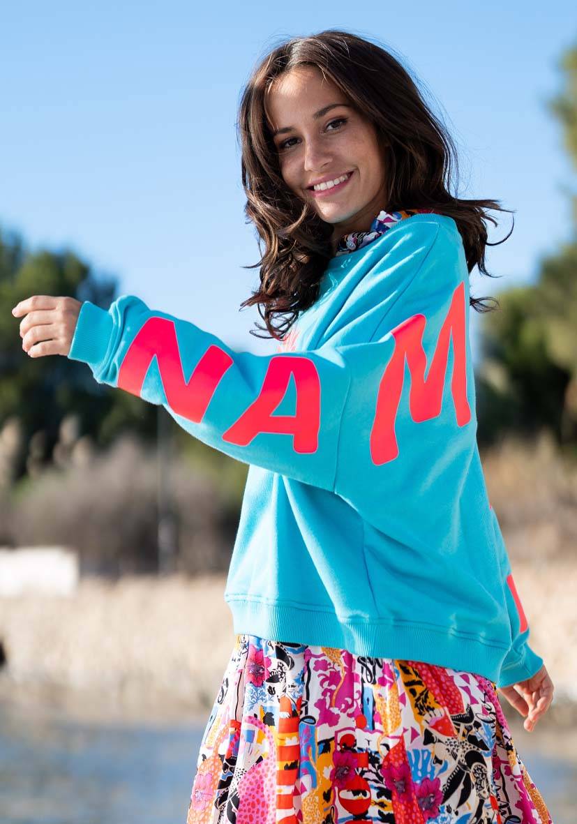 Miss Goodlife Roundneck Double Namasté – turquoise Speichern exportieren