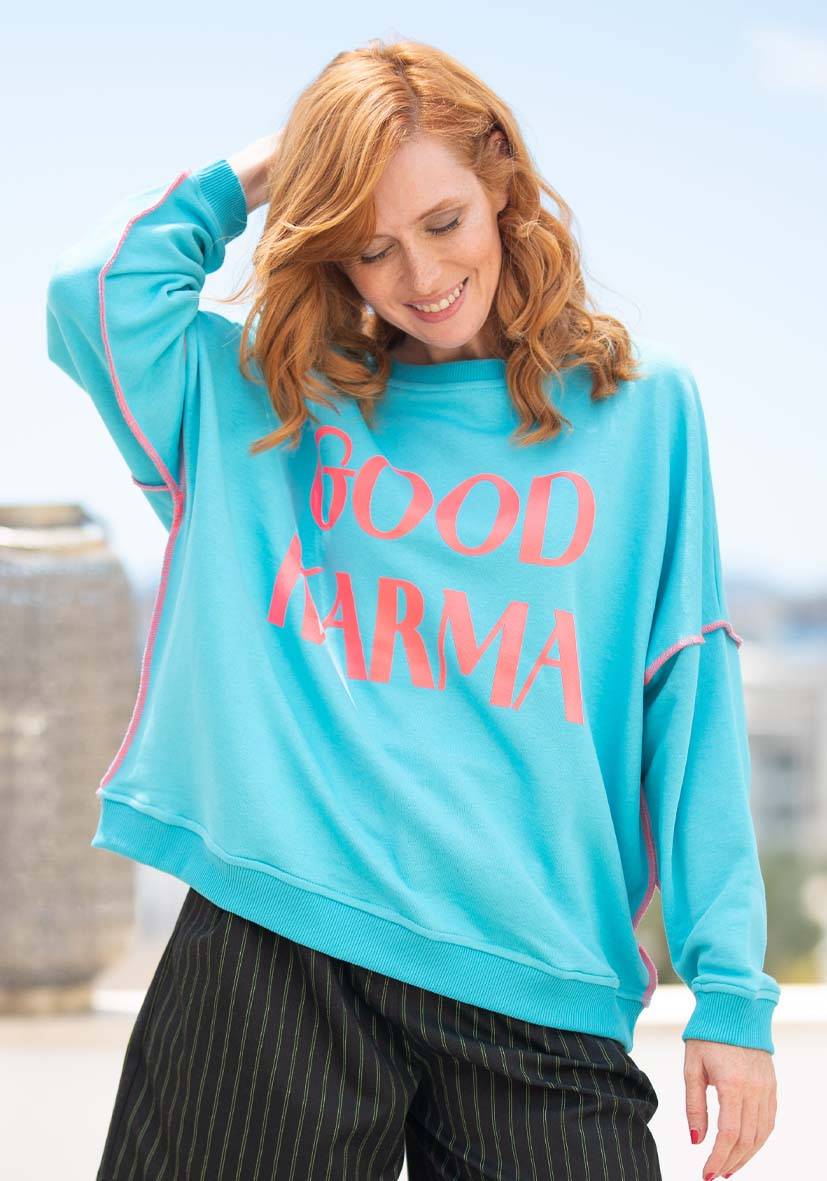 Miss Goodlife Roundneck Good Karma Good Luck – turquoise Online