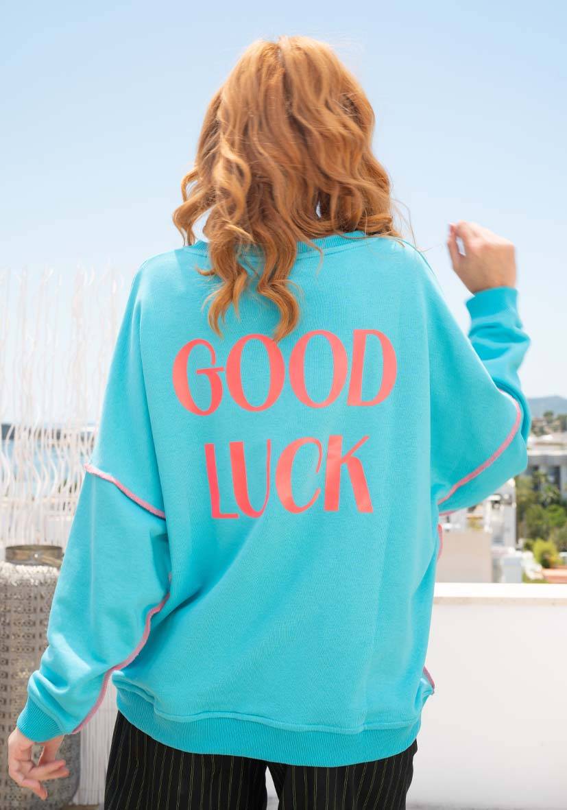 Miss Goodlife Roundneck Good Karma Good Luck – turquoise Online