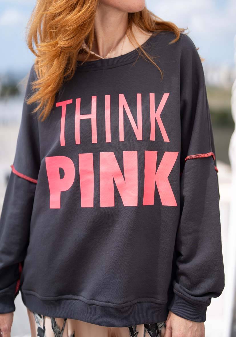 Miss Goodlife Roundneck Think Pink – anthracite Angebote