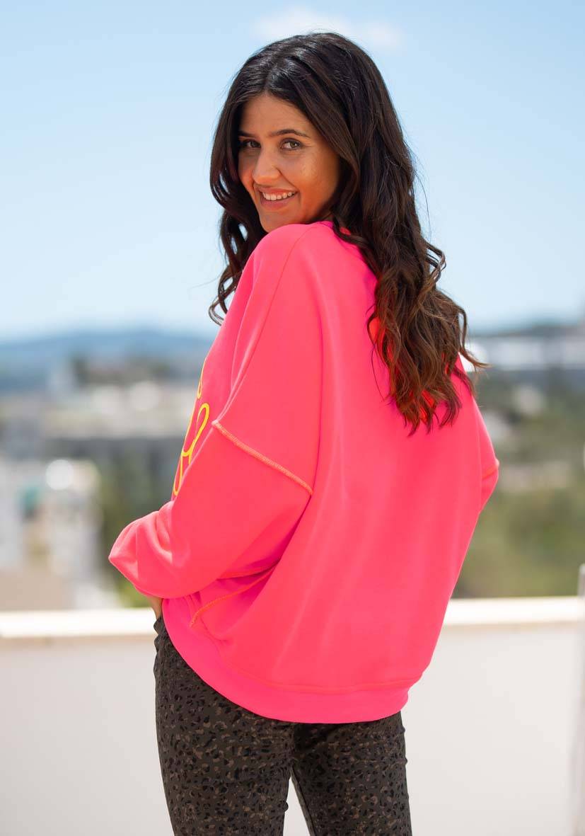 Miss Goodlife Roundneck Life is beautiful – neonpink Blitzverkäufe