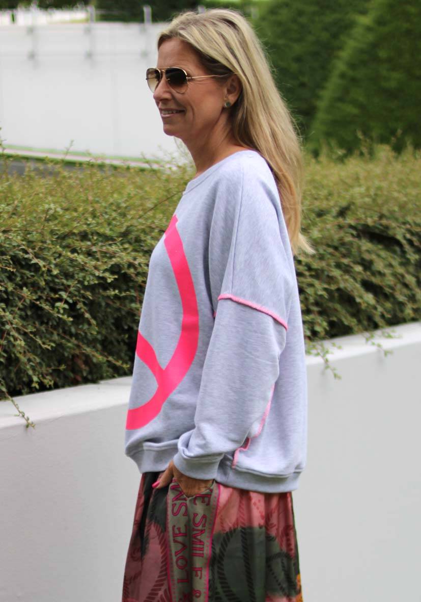 Miss Goodlife Roundneck Peace – lightgrey Rabatt
