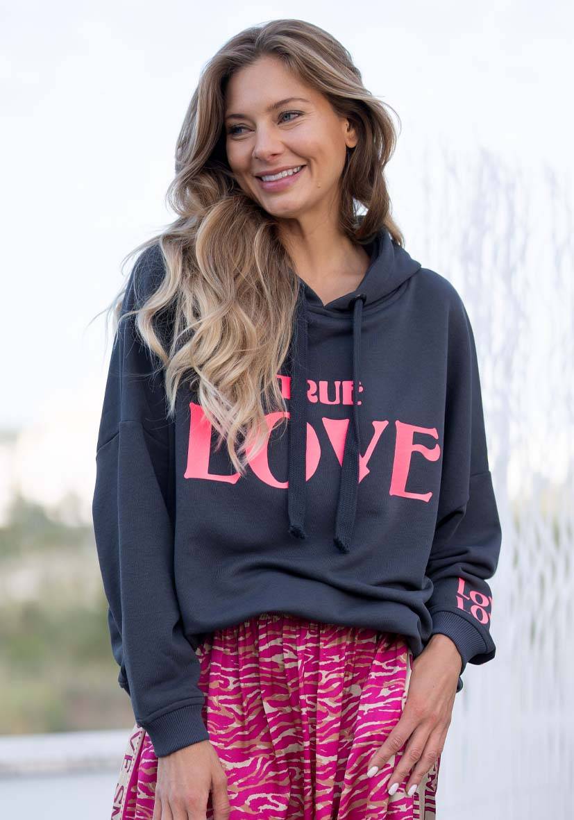Miss Goodlife Hoodie True Love – anthracite Osterangebot
