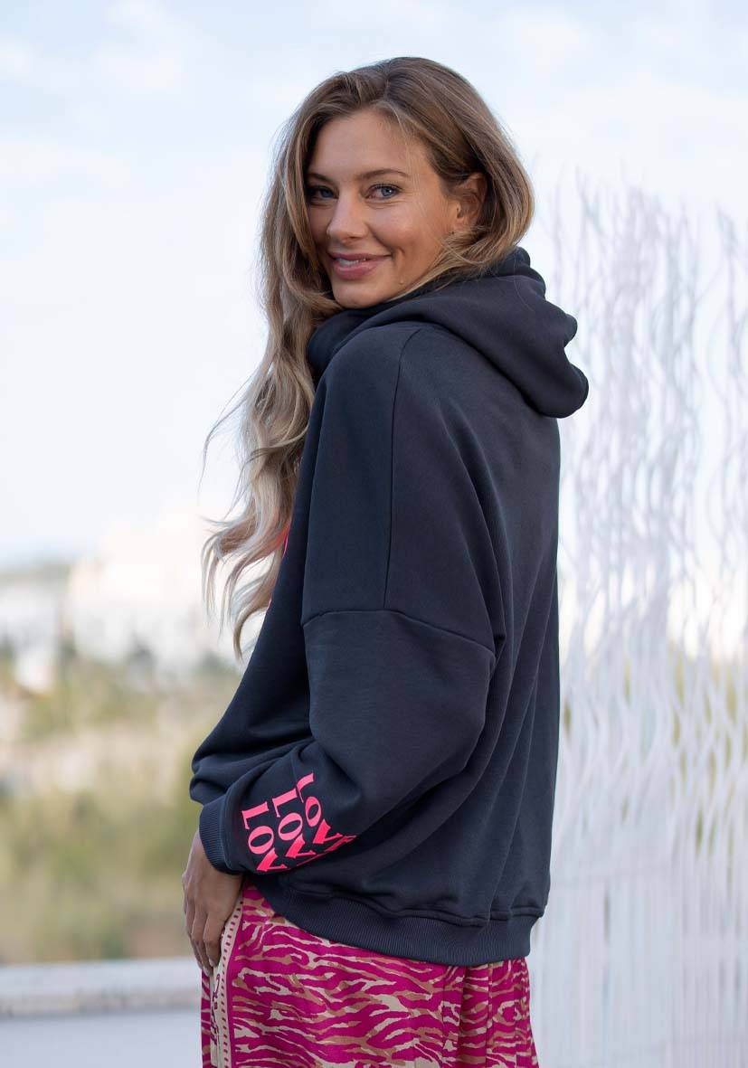Miss Goodlife Hoodie True Love – anthracite Osterangebot