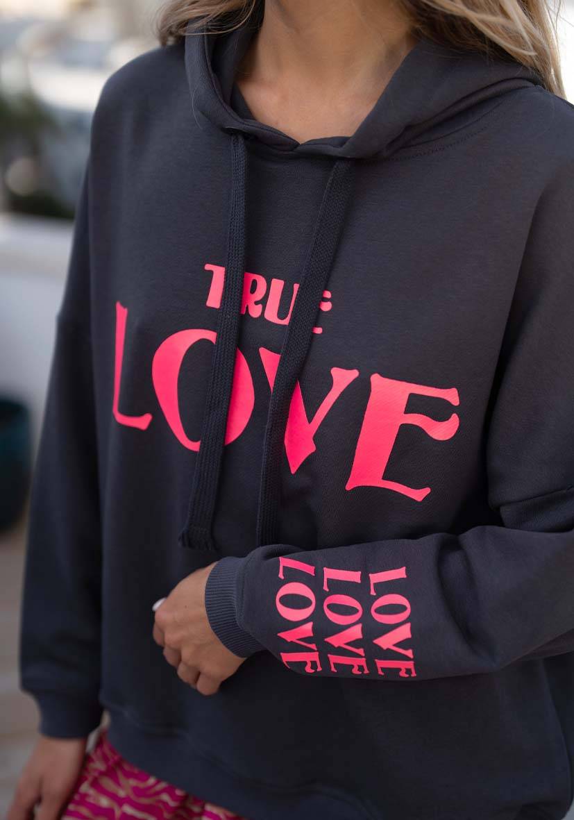 Miss Goodlife Hoodie True Love – anthracite Osterangebot