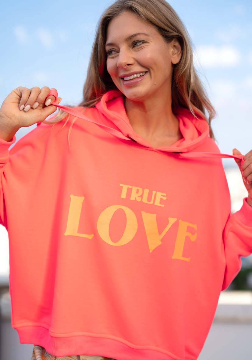 Miss Goodlife Hoodie True Love – neonpink Vatertagsangebot