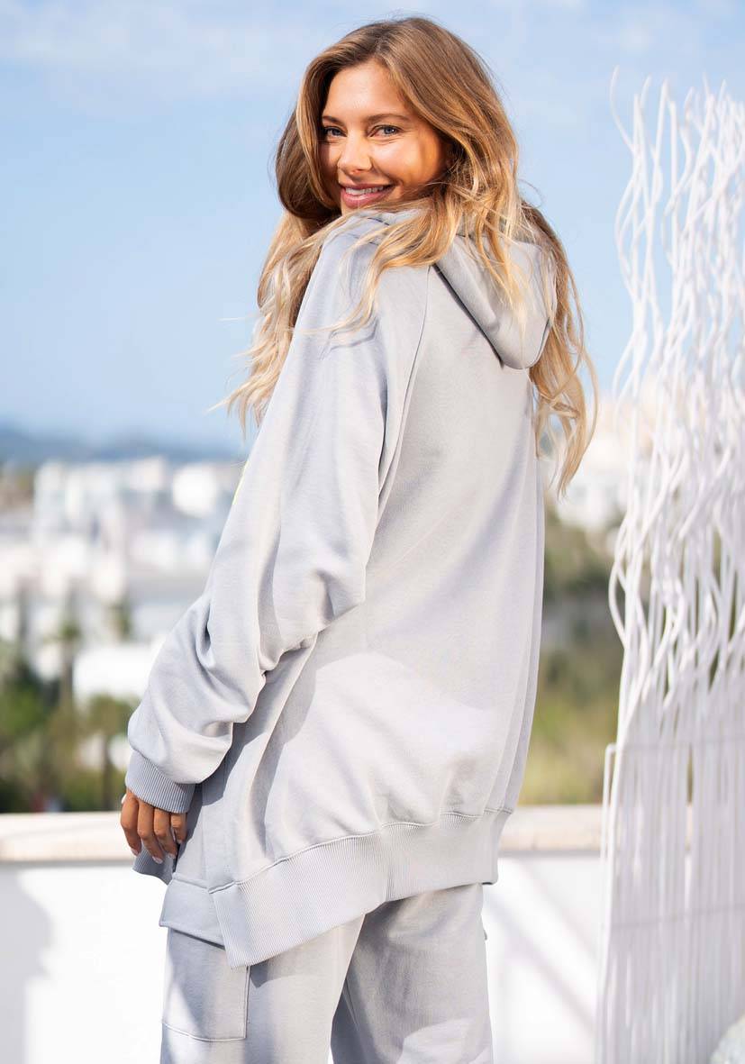 Miss Goodlife Hoodie Good Energy Namasté – lightgrey Jubiläumsangebot