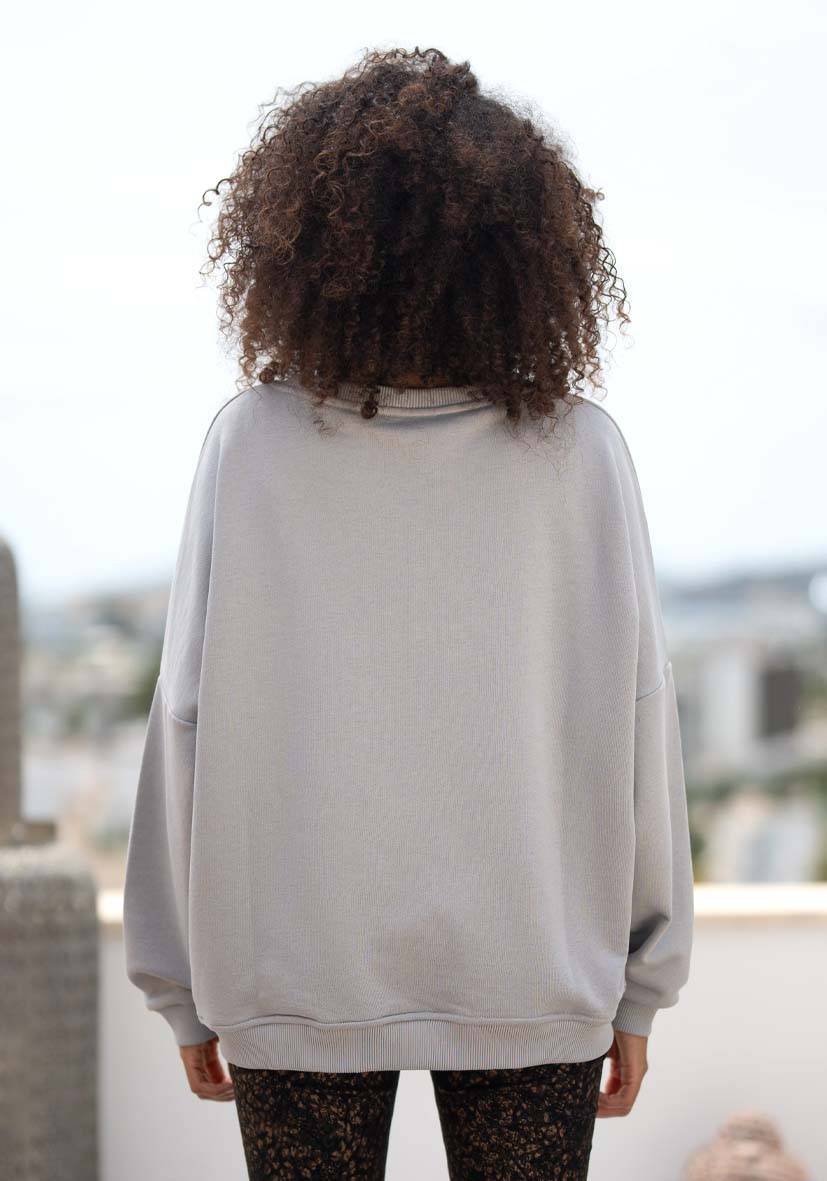 Miss Goodlife Roundneck Be happy Heartface Strass – grey Kauf eins, bekomm eins gratis