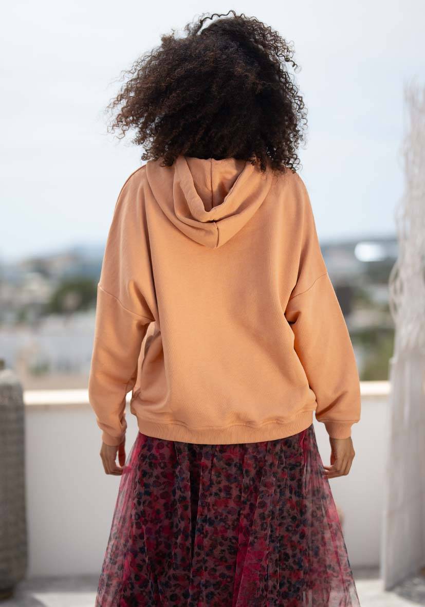 Miss Goodlife Hoodie Be Happy Heartface Strass – puder Sonderangebote