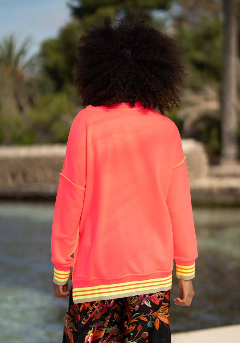 Miss Goodlife V-Neck Good Energy Namasté Strass – neonpink Bis zu 50% Rabatt