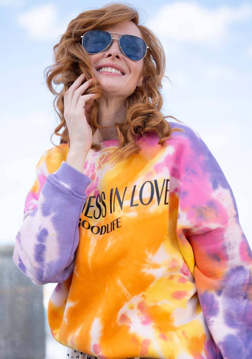 Miss Goodlife Roundneck Roundneck Happiness Love – Batik rose Riesige Rabatte