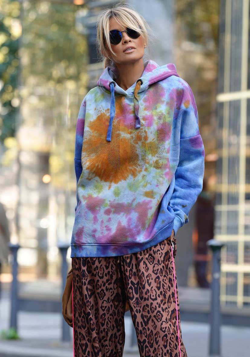 Miss Goodlife Hoodie Batik Hi! Strass – rose Verkauf