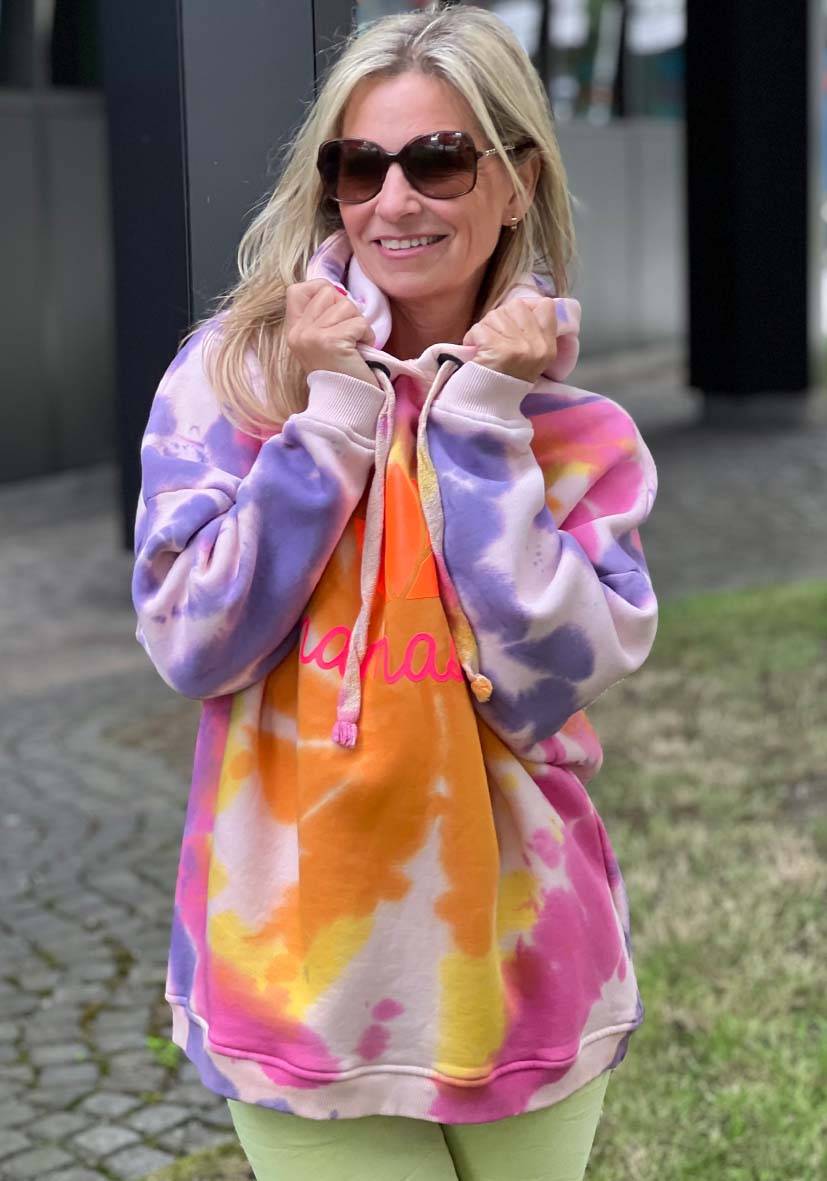 Miss Goodlife Hoodie Batik Namasté – rose im Angebot