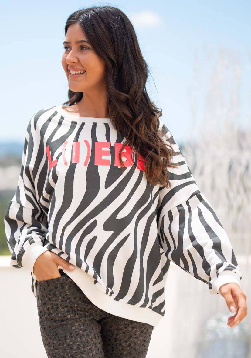 Miss Goodlife Roundneck L(i)ebe Zebra – black Günstiger Verkauf