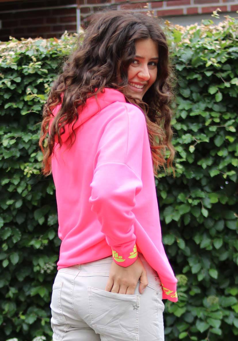 Miss Goodlife Hoodie Namasté Strass – neonpink/neonyellow Fabrikpreis