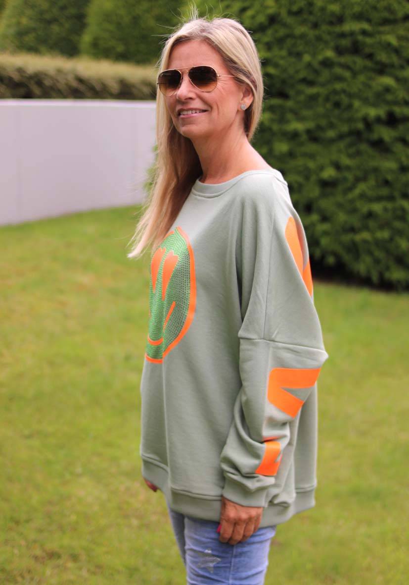 Miss Goodlife Roundneck Famous Heartface Strass – almond Rabatt