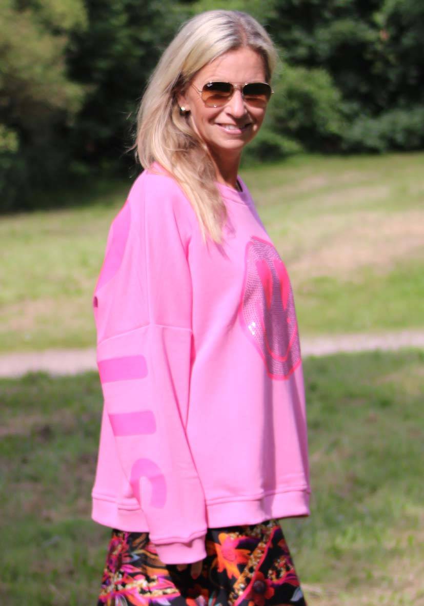 Miss Goodlife Roundneck Famous Heartface Strass – rose Versandkostenfrei