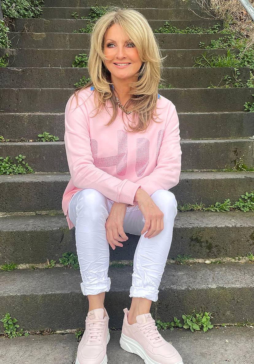 Miss Goodlife V-Neck Hi Hi! Strass – rose/neonpink Neuheiten