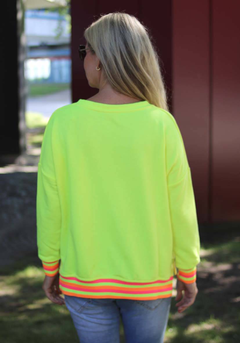 Miss Goodlife V-Neck L(i)ebe Glitter – neonyellow Tägliche Deals