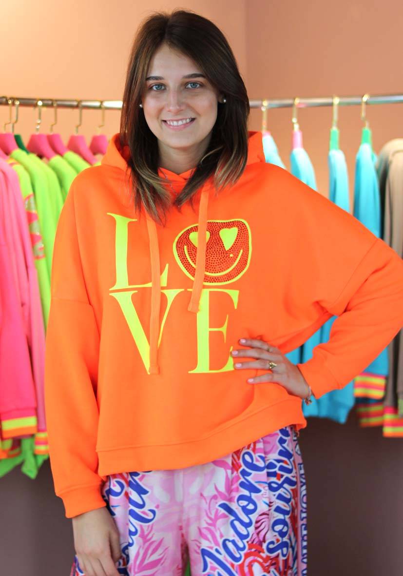 Miss Goodlife Hoodie Love Heartface – neonorange/neonyellow Zeitbegrenzte Promotion