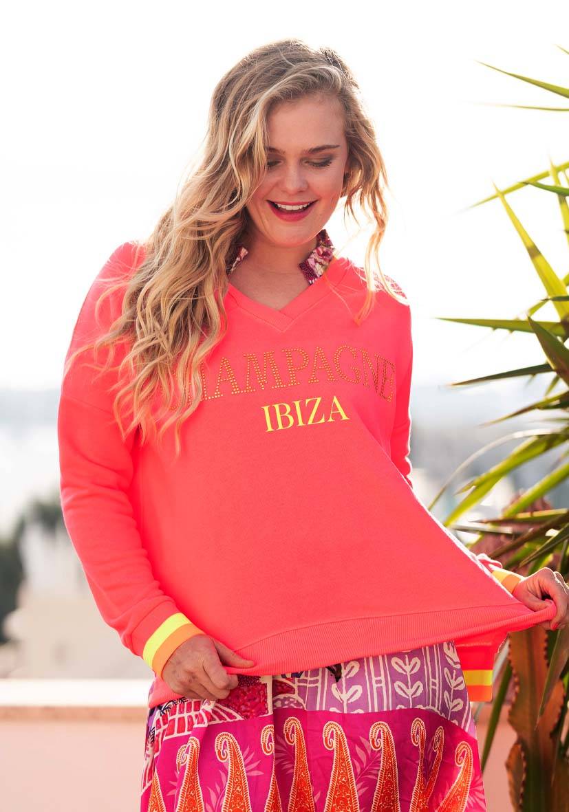 Miss Goodlife V-Neck Champagne Ibiza – neonpink/neonyellow Speichern exportieren