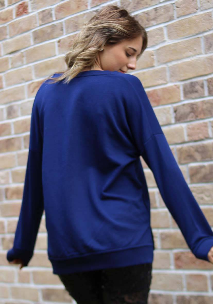 Miss Goodlife V-Neck Heaven Strass – darkblue/neonpink Rabatte dieses Monats