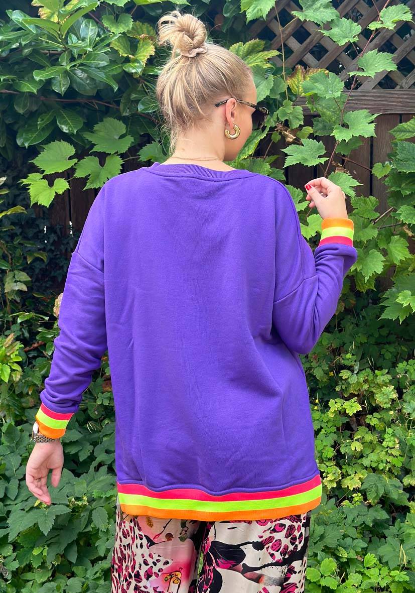 Miss Goodlife V-Neck L(i)ebe Frottee – lilac/neonyellow 2025