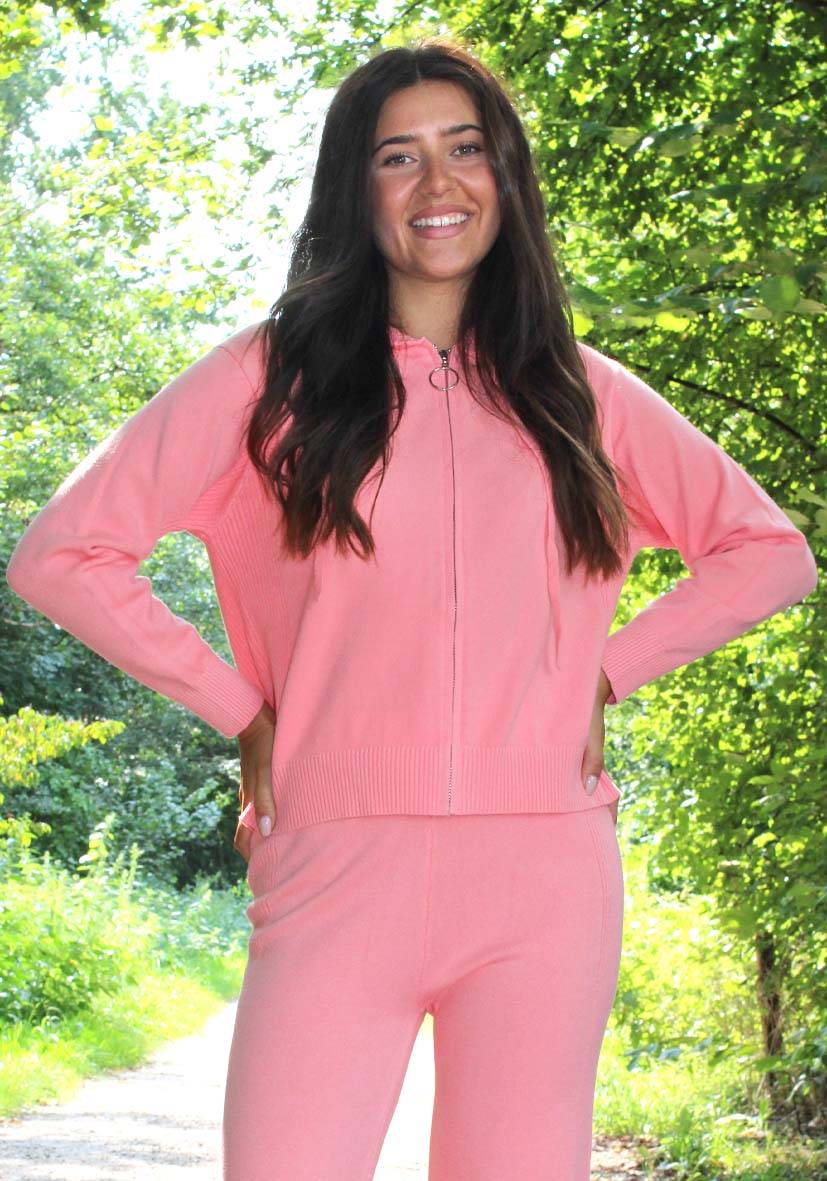 Miss Goodlife Cardigan Knitted Zipper – peach Schlussverkauf