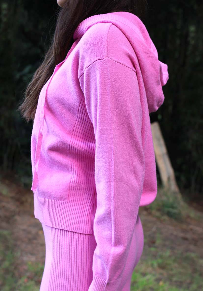 Miss Goodlife Cardigan Knitted Zipper – pink Günstiger Verkauf