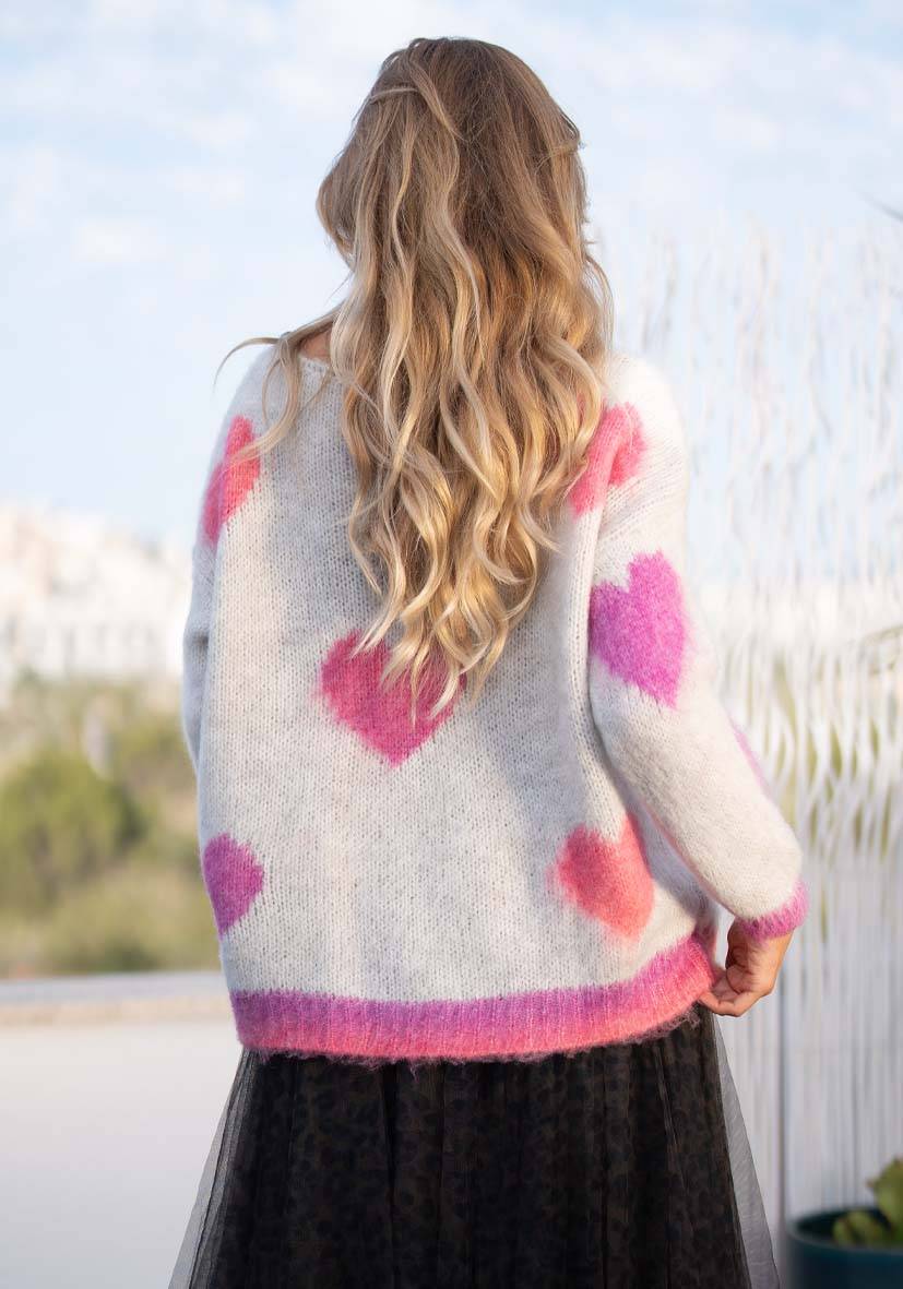 Miss Goodlife Pullover Hearts allover – lightgrey Günstig kaufen